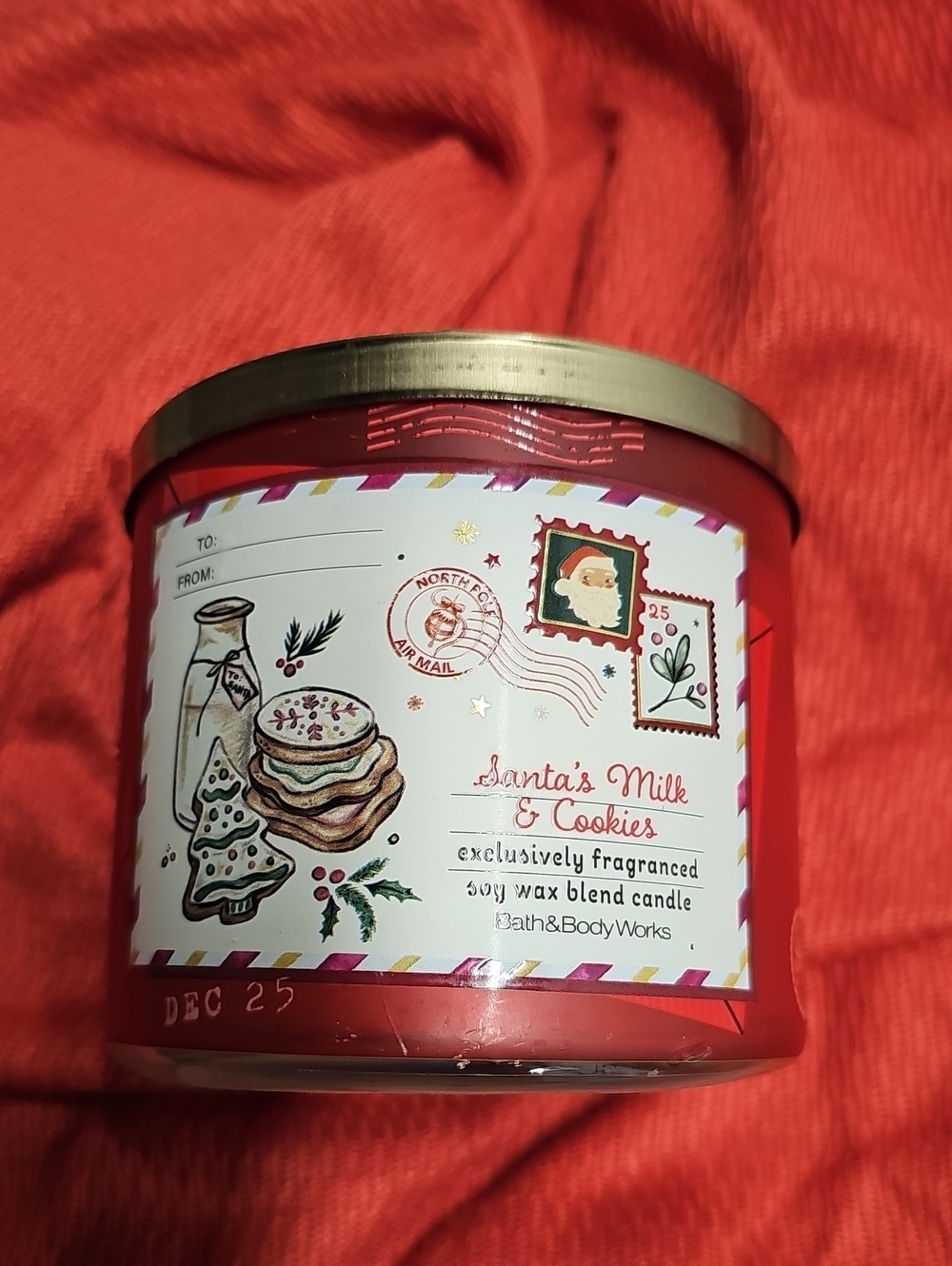 Bath & Body Works Santa's Milk & Cookies 3-wick Candle NWT